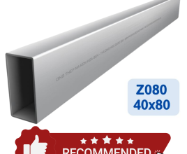 Thép hộp mạ kẽm 40*80*6m