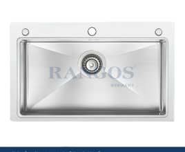 Chậu rửa bát handmade 1 hố lớn có giật cấp RGS-7848-GC