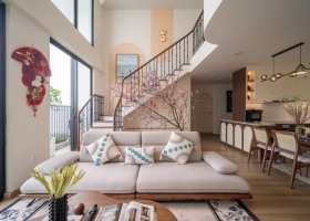 1,4 tỷ đồng hoàn thiện căn penthouse 140 m2 phong cách farmhouse
