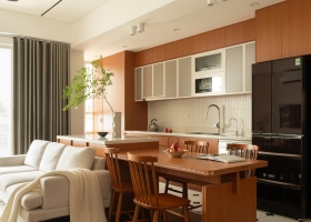 Cải tạo căn hộ 80 m2 xuống cấp thành không gian tối giản, hiện đại