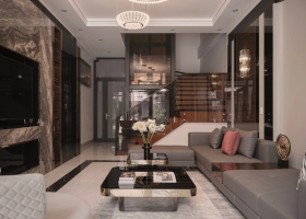 Căn nhà tạo chiều sâu nhờ vật liệu phản xạ